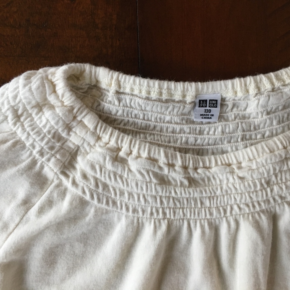 UNIQLO JAPAN Girls 9 10 Cream Off White Blouse Top